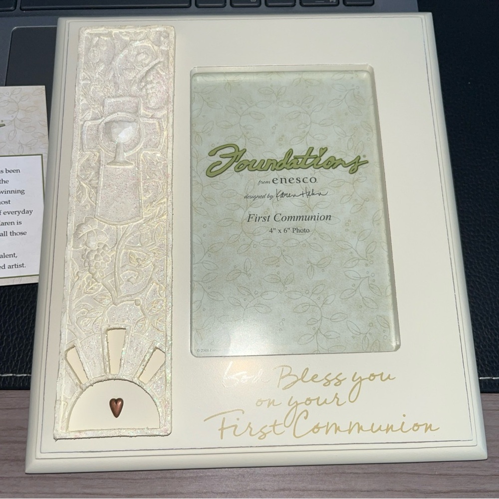 Enesco Cream and Gold First Communion Photo Frame
